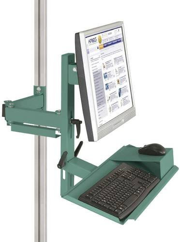 Manuflex Ergonomie Monitorträger ZB8288.0001 in Grün mit Tastatur- und Mausfläche sowie VESA-Adapter 100mm - Bild 1