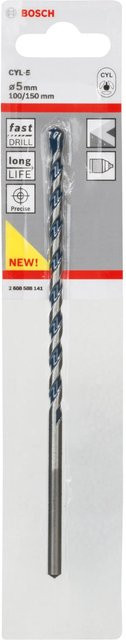 Bosch CYL-5 Betonbohrer mit Carbide-Spitze in Silber, Durchmesser: 5 mm, Länge: 150 mm - Bild 1