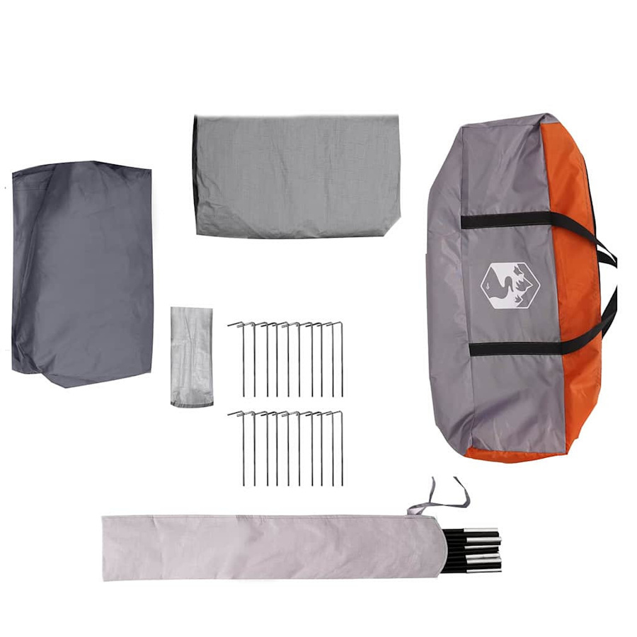 vidaXL Familienzelt Grau und Orange B/T/H: 324 x 255 x 230 cm - Bild 4