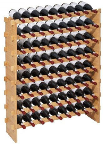 VEVOR modulares Weinregal für 72 Flaschen, 8-stöckig, freistehend, Farbe: Braun - Bild 1