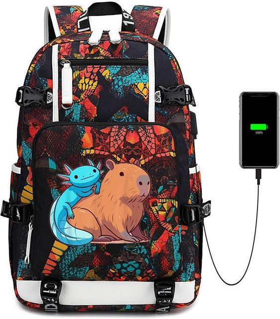 3-teiliges Schulrucksack-Set für Schüler aus Oxford-Stoff in Multicolour mit Schultasche und Federmäppchen - Bild 1