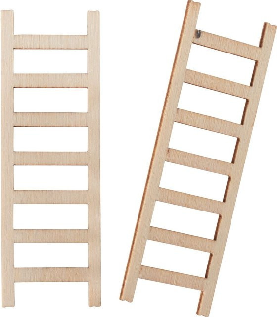 HobbyFun Miniatur Leiter Borre aus Holz beige - Bild 1