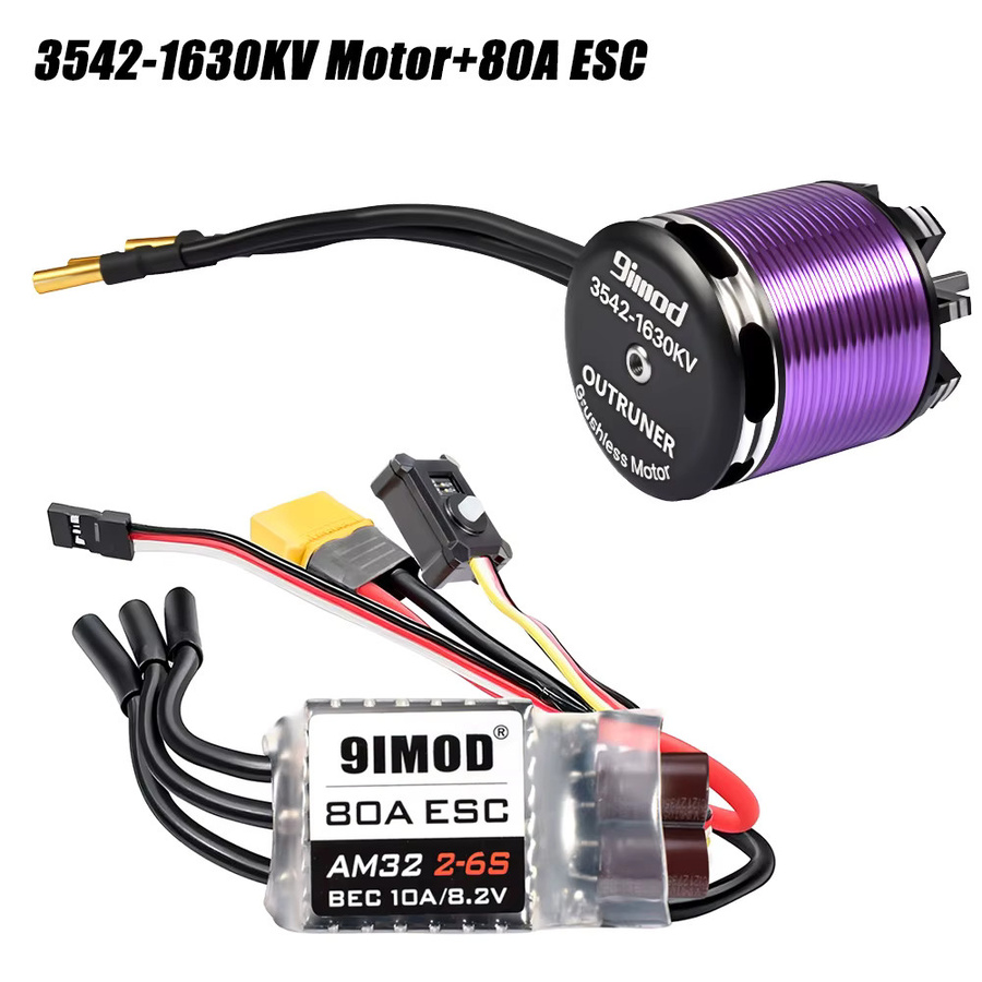 9IMOD Bürstenloser Motor ESC Combo 3542 Outrunner Motor 80A, Metall, ab 14 Jahren - Bild 1