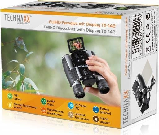 Technaxx TX-142 Fernglas mit 12x Digitalkamera Full HD in Schwarz/Silber - Bild 1