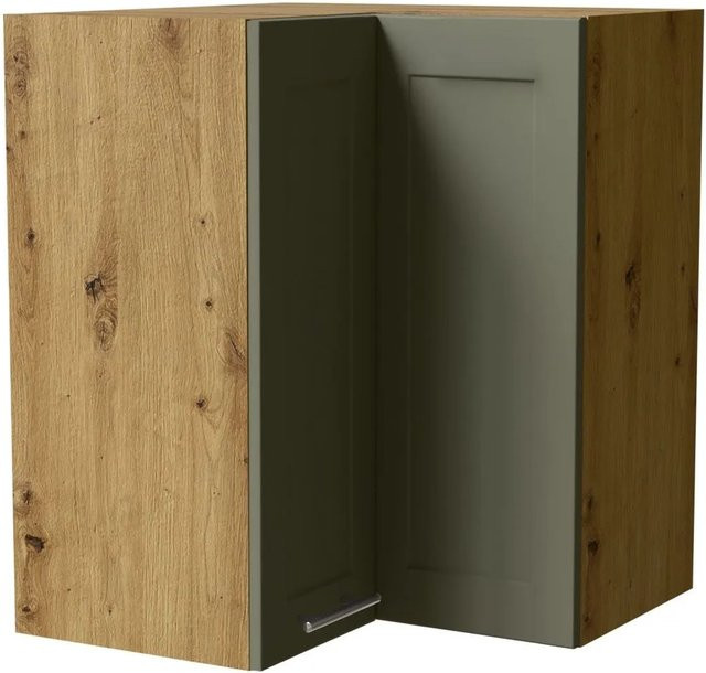 Feldmann-Wohnen Eckhängeschrank Oslo W12 Eiche Artisan und Reed Green Matt mit Soft-Close-Türen, B/T/H: 60 x 60 x 72 cm - Bild 1