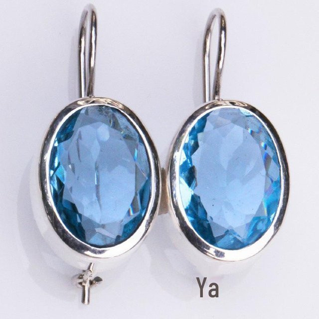 Jianjie Tropfenohrringe 925 Silber, Kristall, Damen, Meerblau - Bild 1