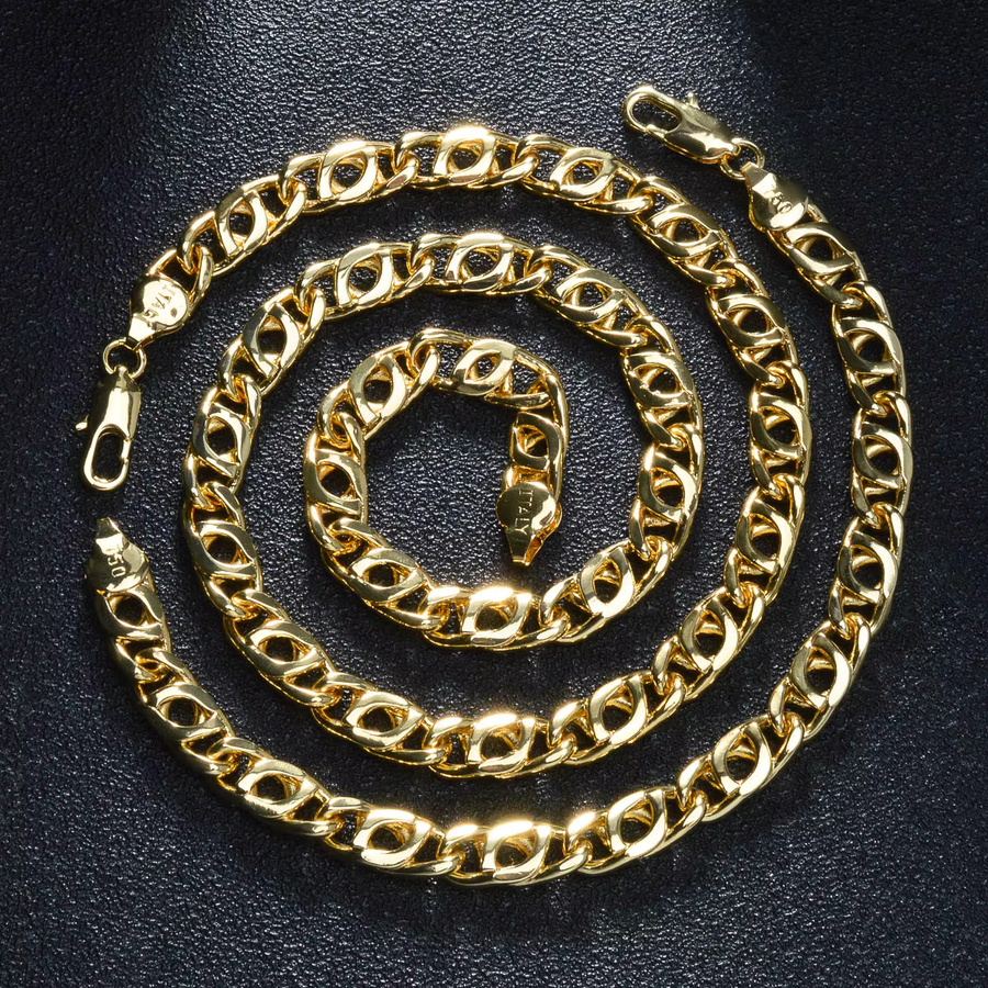 sny Schmuck-Set, Halskette, Armband, Gold, Unisex - Bild 3