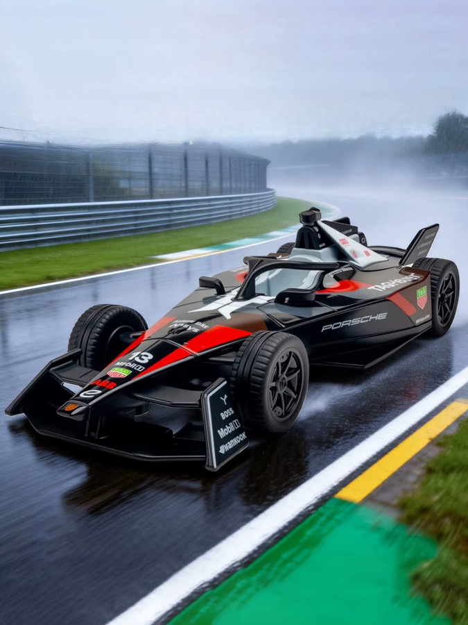 MAKEDA Formel E Modell-Rennwagen, 1:32, Metall, Gummi, Rot - Bild 7