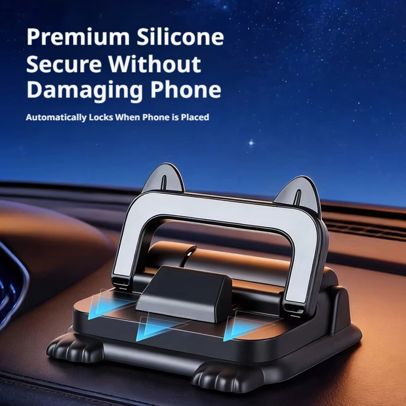 SEAMETAL Universeller 2-in-1 Auto-Handyhalter mit drehbarer GPS-Navigationshalterung und temporärem Parknummernschild in Schwarz - Bild 2