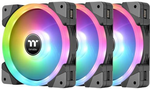 Thermaltake SWAFAN EX12 RGB TT Premium Edition PC-Gehäuselüfter Set, 3 Stück, Schwarz/Transparent, B/H/T: 12 x 12 x 2,5 cm - Bild 2