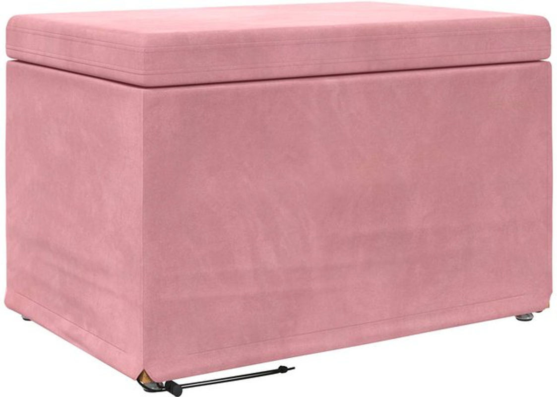 vidaXL Polsterhocker aus Samt und Holzwerkstoff in Rosa, B/T/H: 61 x 41 x 40 cm - Bild 1