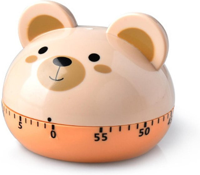 Mechanischer Küchentimer Igeteck in Tierform, manueller Timer für 60 Minuten, Beige - Bild 1