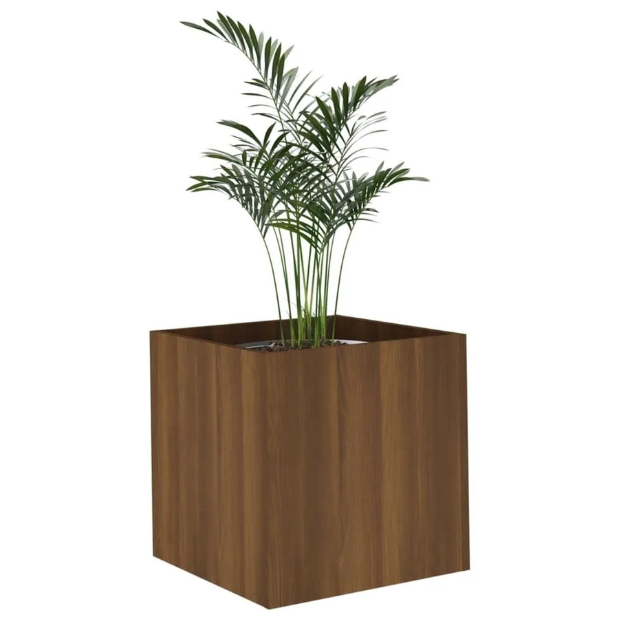 vidaXL Pflanzgefäß in Eiche Braun aus Holzwerkstoff, B/T/H: 40 x 40 x 40 cm - Bild 2