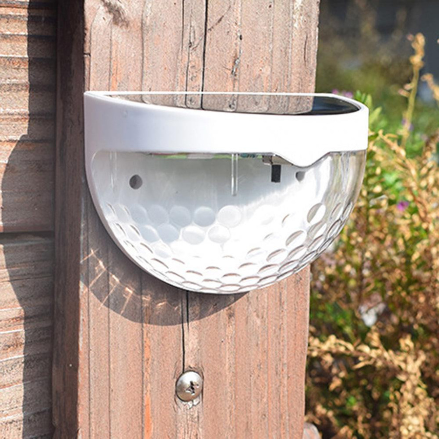 2 Stück TOMTOP JMS Solar-Zaunleuchten mit 6 LEDs, halbrunde Wandleuchte für Garten und Flur, Schwarz, IP65 wasserdicht - Bild 2