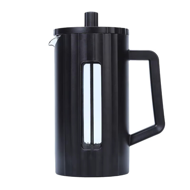 YRP Französische Presse Kaffeemaschine aus Borosilikatglas mit Milchaufschäumer, transparent/weiß, 1000 ml oder 600 ml - Bild 3