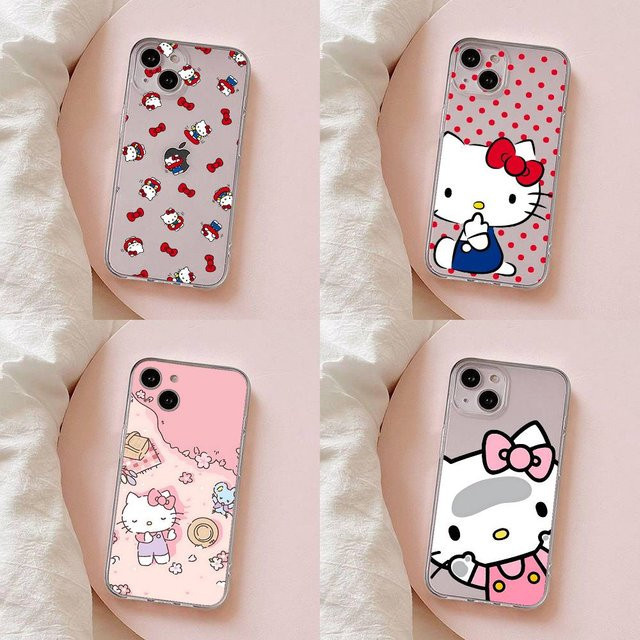 Kawaii K-hello-H-kitty Handyhülle für Apple iPhone kompatibel mit iPhone 17 16 15 14 13 12 11 Pro Max Plus X XR XS und 7 8 in Transparent - Bild 1