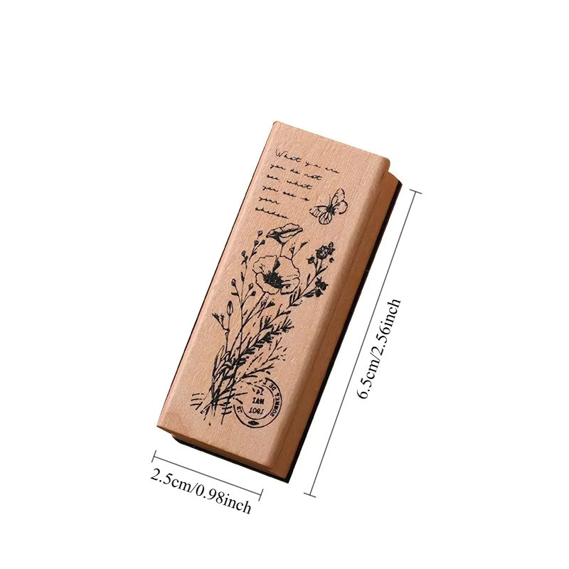 Holzstempel mit Blumenmädchen-Motiv für kreative DIY-Journal-Dekorationen - Bild 2