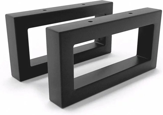 HEVVA Waschtischhalterung RHEIN 2er Set Schwarz matt aus Stahl, Höhe: 10 cm, Tiefe: 20 cm - Bild 1