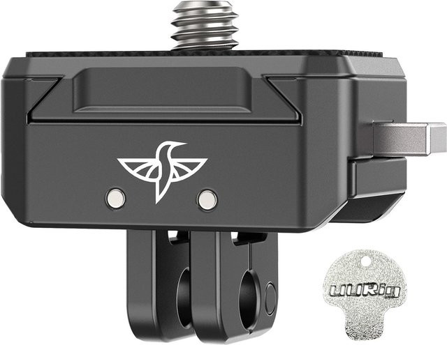 Andoer Aluminium-Adaptersockel mit Schnellwechselhalterung und Montageplatte, magnetische Action-Kamerahalterung mit universeller 1/4-Zoll-Schnittstelle, schwarz - Bild 1