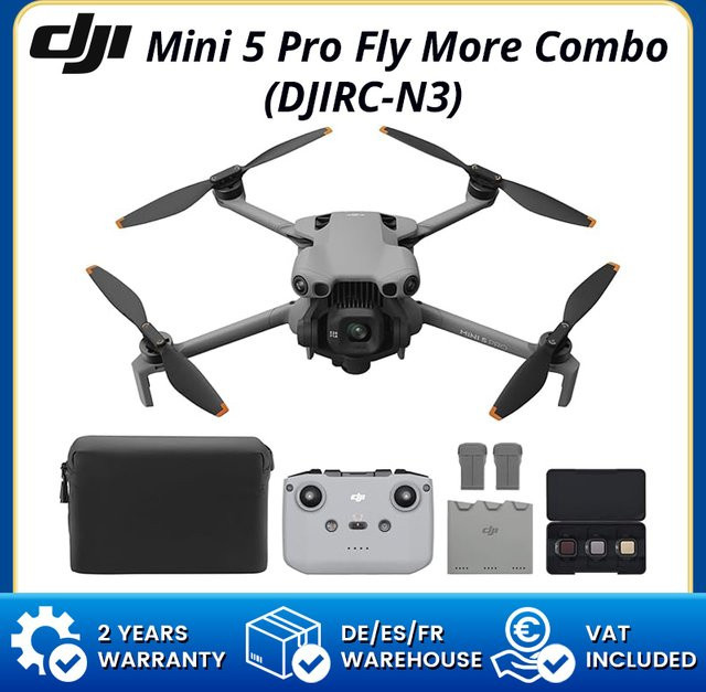 DJI Mini 5 Pro Fly More Combo Kameradrohne in Grau mit 1-Zoll-CMOS-Sensor und Active Track 360° - Bild 1