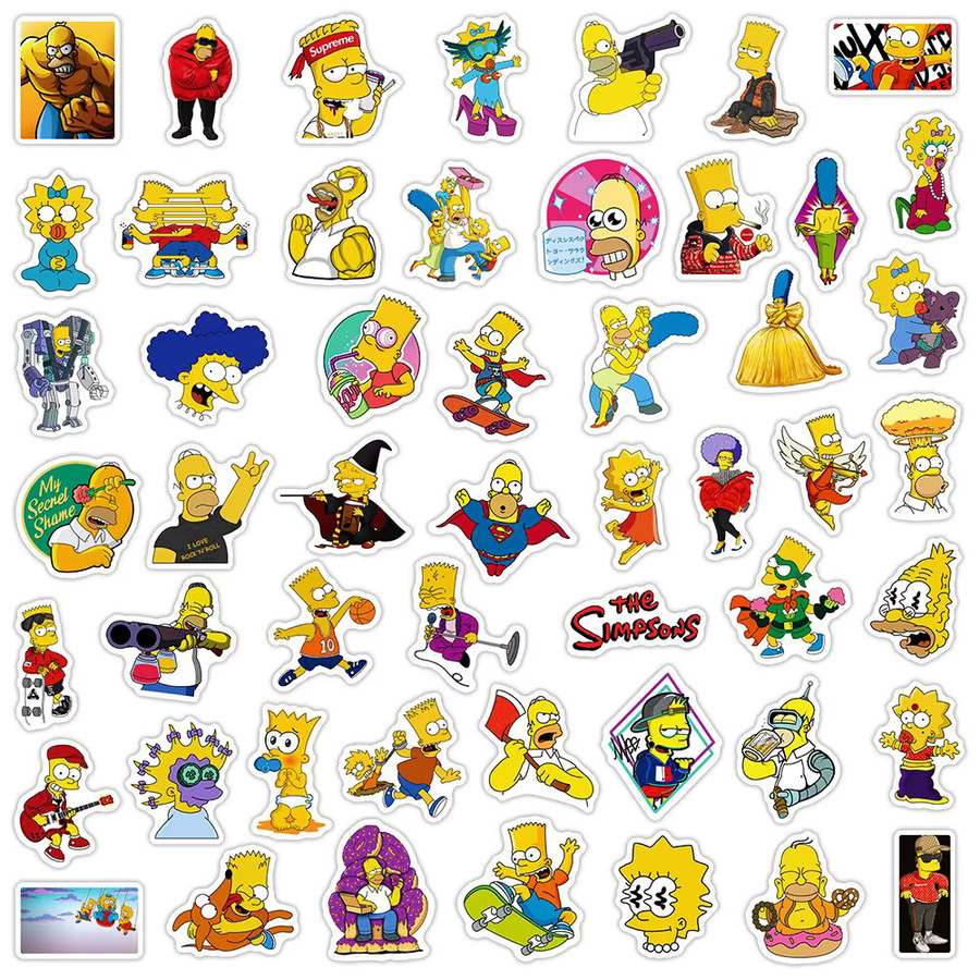 50 Stück Simpson Homer J Graffiti Sticker Set in Multicolour für DIY Tagebuch und Handyhüllen - Bild 3