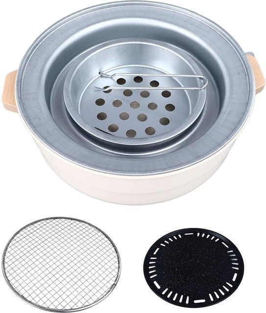 Aimo Tragbarer Holzkohlegrill aus Gusseisen in Grau für Garten und Picknick - Bild 1
