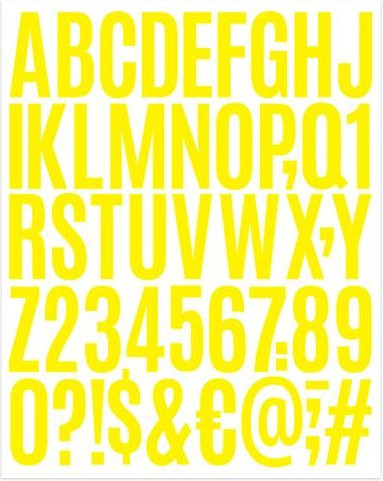 500 Stück selbstklebende Buchstabenaufkleber von Amusedly in Gelb, wasserfeste PVC Alphabet-Aufkleber mit 2 Zoll Größe - Bild 1