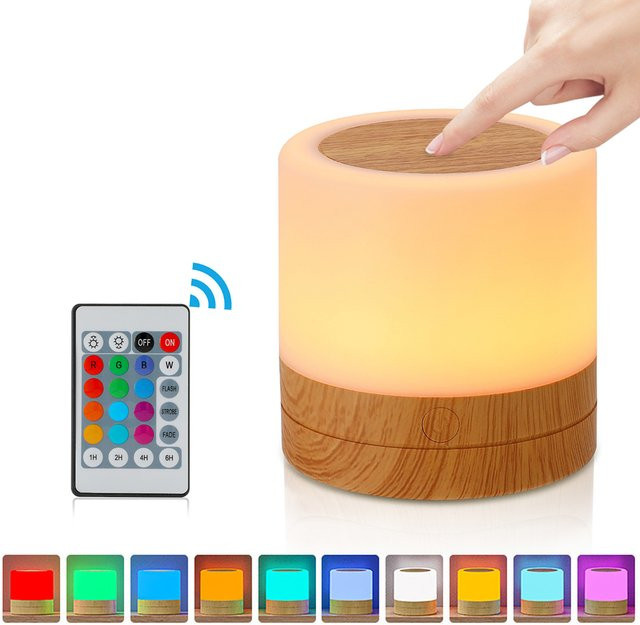 SHENZHITECH RGB LED Nachtlampe mit Fernbedienung und Touch Control, Mehrfarbiges Camping Licht für Schlafzimmer und Zelt - Bild 1
