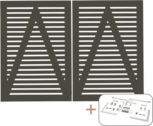 Plus Doppeltor Tokyo aus Nadelholz in Umbragrau, Breite: 200 cm, Höhe: 140 cm - Bild 1