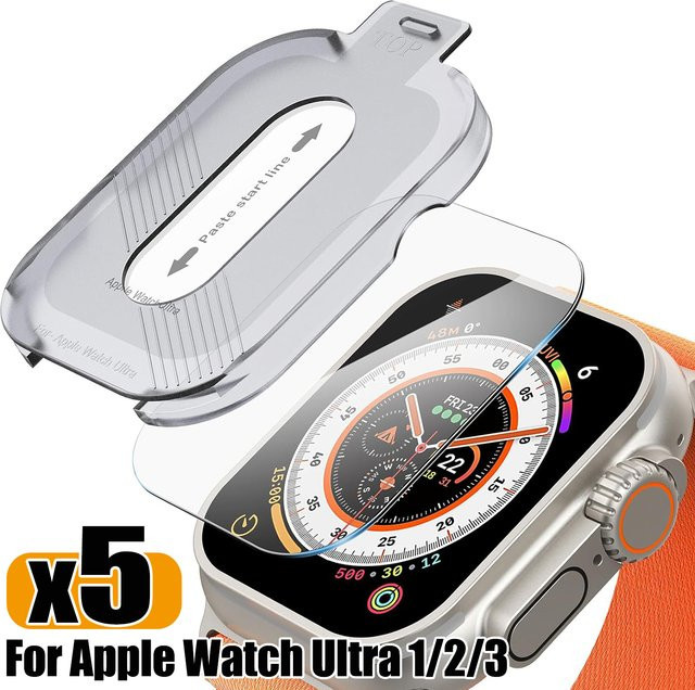 Apple Displayschutz gehärtetes Glas, transparent, Apple Watch Ultra - Bild 1