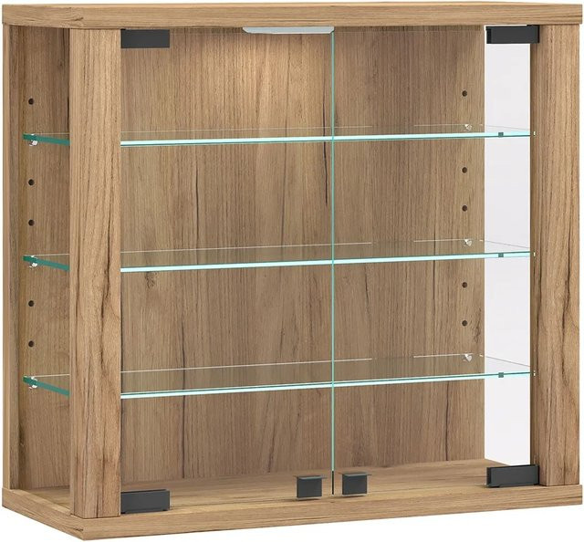 ebuy24 VitrosaS Vitrinenschrank Wandhängend mit 2 Glastüren in Eiche Dekor - Bild 1