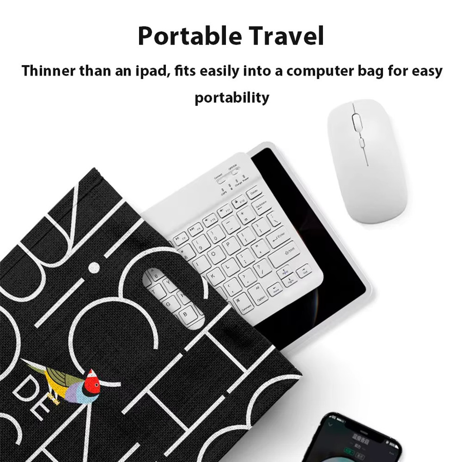 qukam Bluetooth Wireless Silent Keyboard mit Touchpad für iPad, Android, iOS und Windows Universal Tastatur - Bild 3