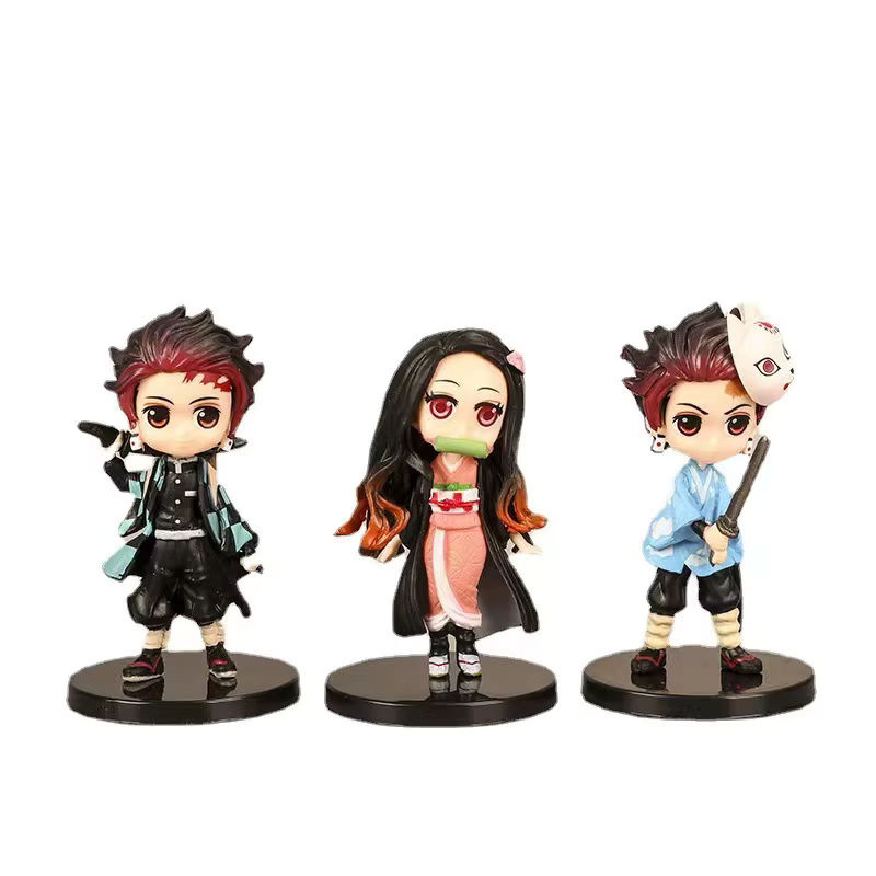 Bandai Anime Dämon Slayer Figuren Set 6-teilig, Kamado Tanjirou und Kamado Nezuko Mini Edition, mehrfarbig, Höhe: 7 cm - Bild 4