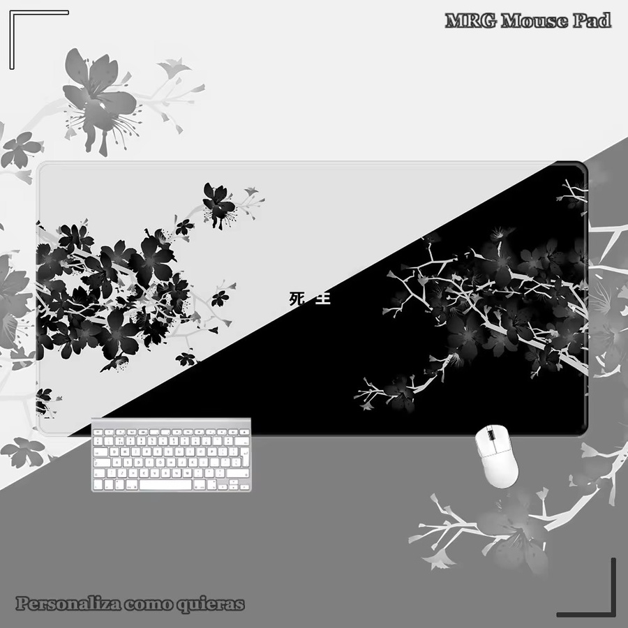 Mairuige Schreibtischunterlage mit Kirschblüten-Design, Mauspad und Tastaturunterlage, Multicolor, B/T: 90 x 40 cm - Bild 2