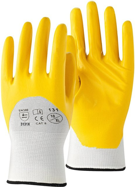 Workpower Nitril Ultralite 131 Schutzhandschuhe aus Nitril in Gelb-Beige Gr. 9 - Bild 1
