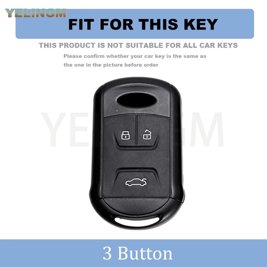 YELINGM Smart Remote Schlüsselhülle aus TPU für Chery Tiggo 3 5, Chery ARRIZO 3 7, Chery E3 E5 Bonus mit 3 Tasten und Schlüsselanhänger - Bild 1