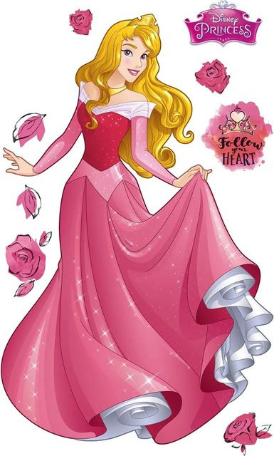 Disney Wandtattoo Dornröschen in Rosa, XXL Vliestapete, Breite: 127 cm, Höhe: 200 cm - Bild 1
