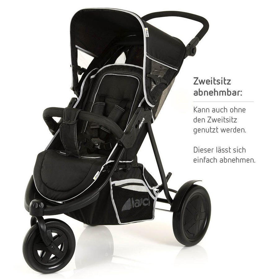Hauck Geschwisterwagen Freerider Sport-Jogger in Black mit Federung und verstellbarem Griff - Bild 3