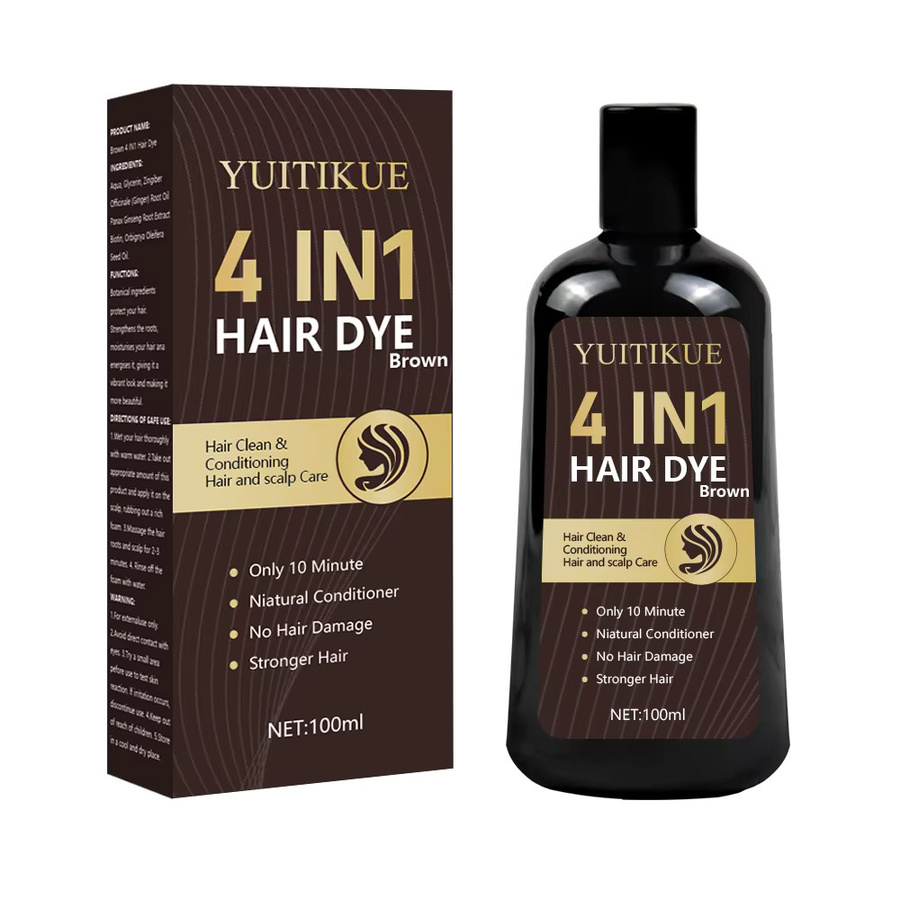 YUITIKUE Haarfärbeshampoo, Braun, 4-in-1 - Bild 7