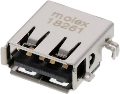 Molex USB-A Buchse Rechtwinklig in Gold und Silber 482580002 - Bild 1