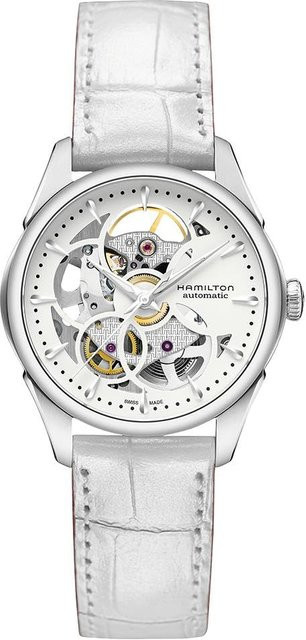 Hamilton Jazzmaster Viewmatic Skelett Damenuhr, Edelstahl, Silber - Bild 1