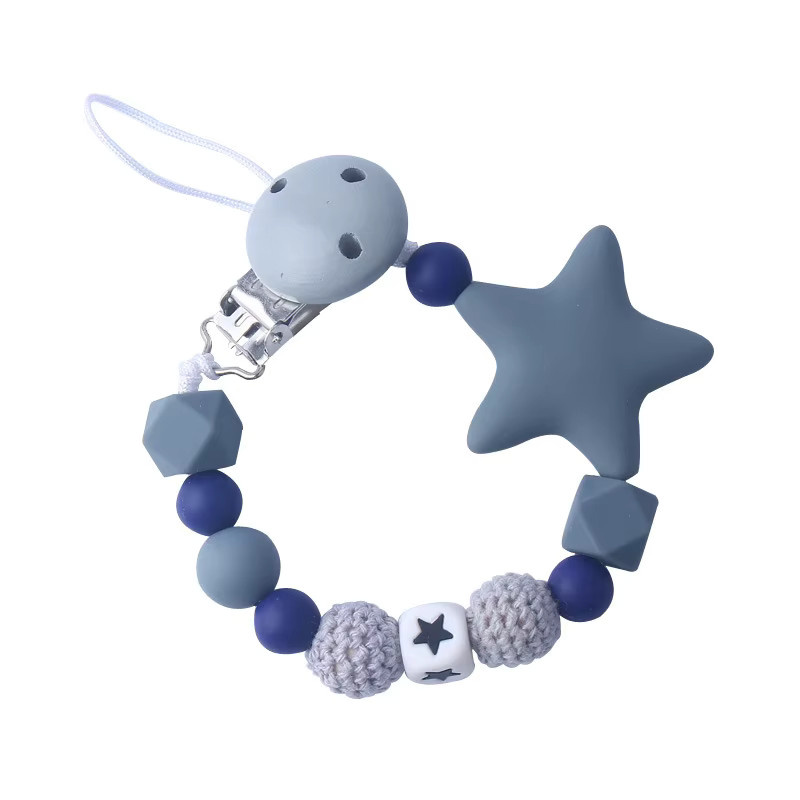 Panplay Silikon Schnuller Kette mit Clip für Neugeborene und zum Zahnen, Unisex Beißspielzeug - Bild 3