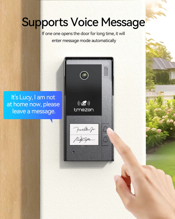 TMEZON 2-Draht-Video-Gegensprechanlage mit 7-Zoll-1080P-Touchscreen, IP-Video-Türsprechanlage mit Tuya-Unterstützung und Fernentriegelung in Schwarz - Bild 4