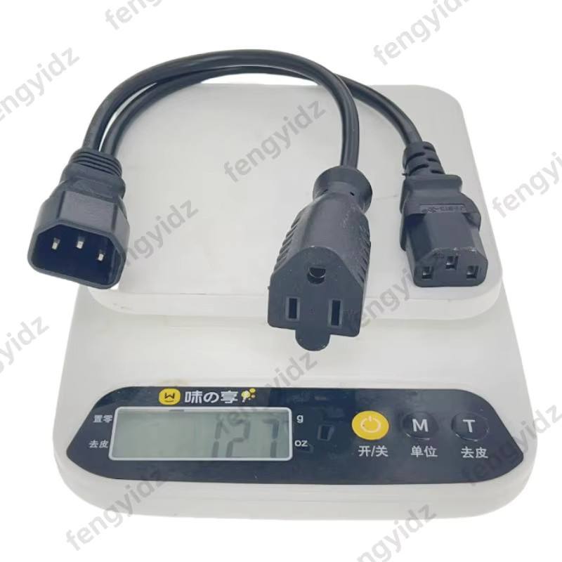 fengyidz Y-Typ Splitter-Adapterkabel IEC 320 C14 auf US Nema 5-15R und C13, Schwarz, 10 A 250 V - Bild 4