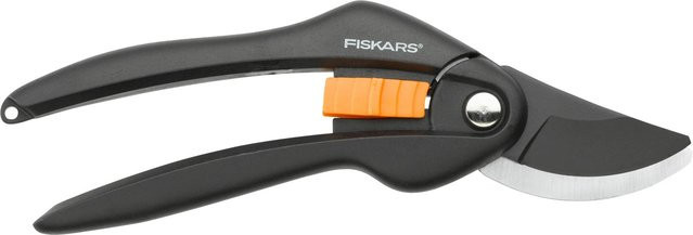 Fiskars SingleStep P26 Bypass-Gartenschere in Schwarz und Orange mit Stahlklinge und Aufhängeöse, Länge: 20 cm - Bild 1