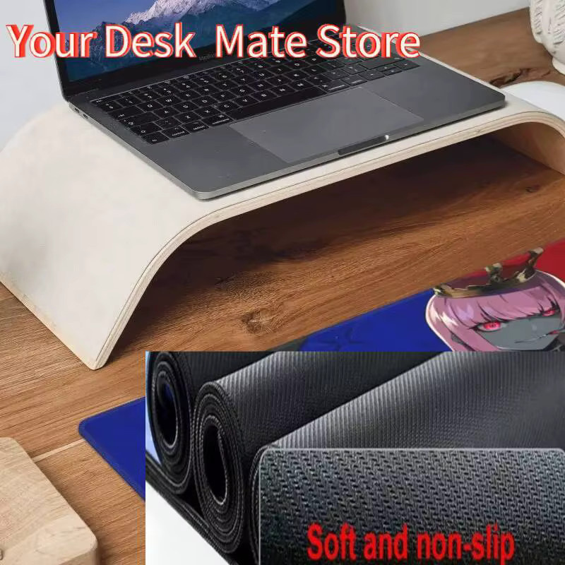 Potdemiel XXL Laptop Deskmat Gawr Gura Hololive Motiv, rutschfeste Gamer Mousepad in Multicolour - Bild 4