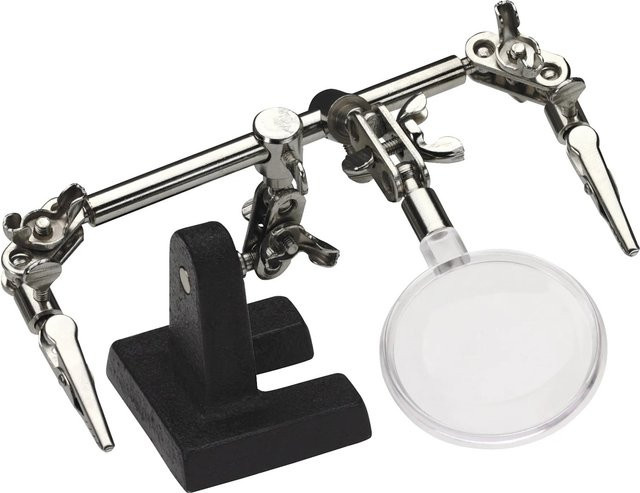 LUX-TOOLS Löthalterung mit Lupe in Silber - Bild 1
