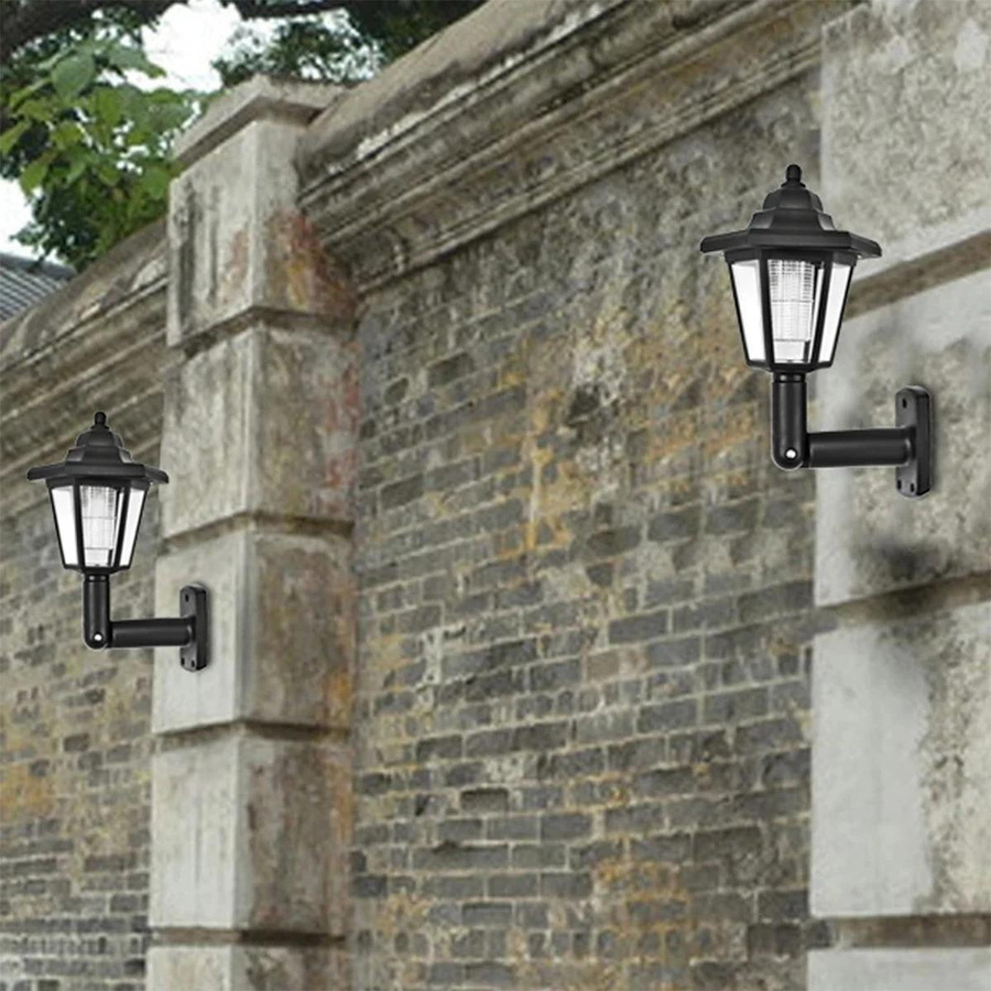 2er-Set YJMP Super Lighting Solar-LED-Wandleuchten in Weiß, sechseckige Outdoor-Solarleuchten mit Bewegungssensor und Dämmerungssensor für Garten und Außenbereich, warmweiß - Bild 2