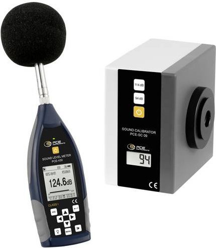 PCE Instruments PCE-430-SC 09 Profi Schallpegelmesser Klasse 1 mit Kalibrator in Schwarz, 22 bis 136 dB(A), 3 Hz bis 20 kHz - Bild 1
