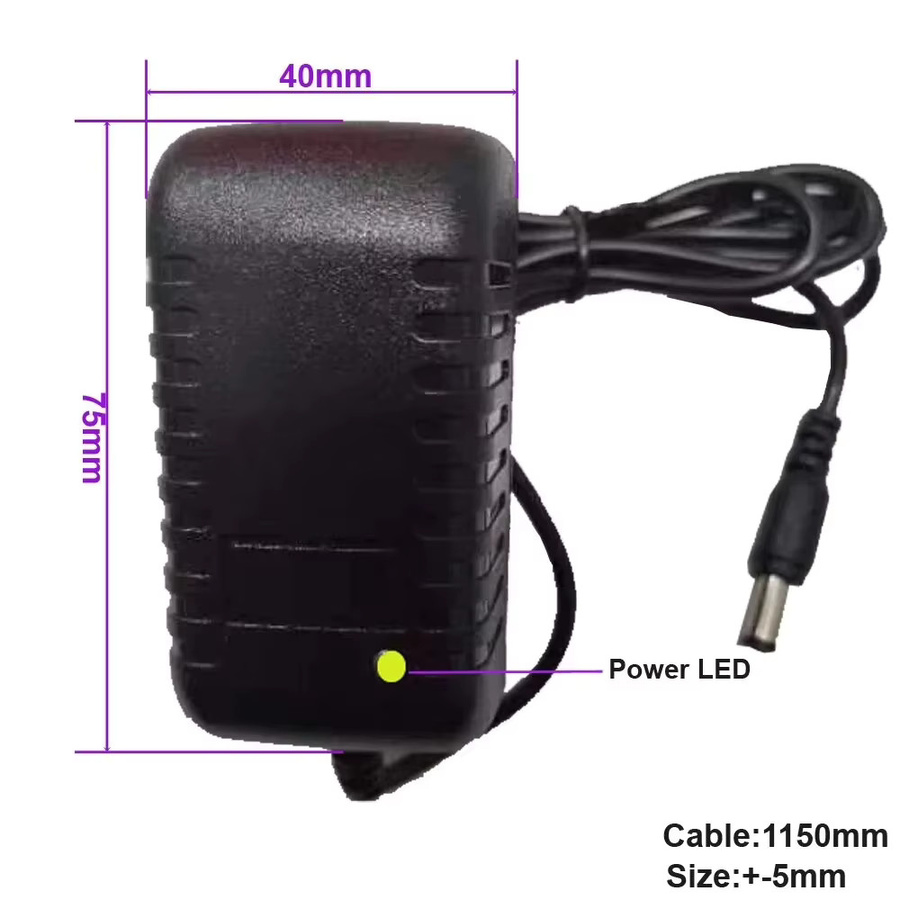 Universal Netzadapter 12V DC mit EU-Stecker, AC 100-240V Eingang, Schwarz - Bild 4